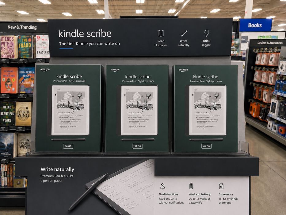 Amazon Kindle Scribe электронная книга с возможностью писать стилусом.