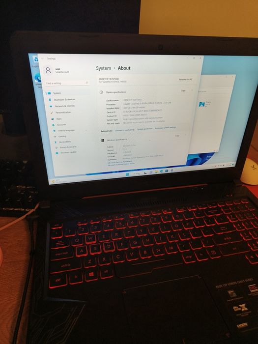 Laptop asus tuf fx504 ecran 120hz gtx 1050 ti i5 8300h