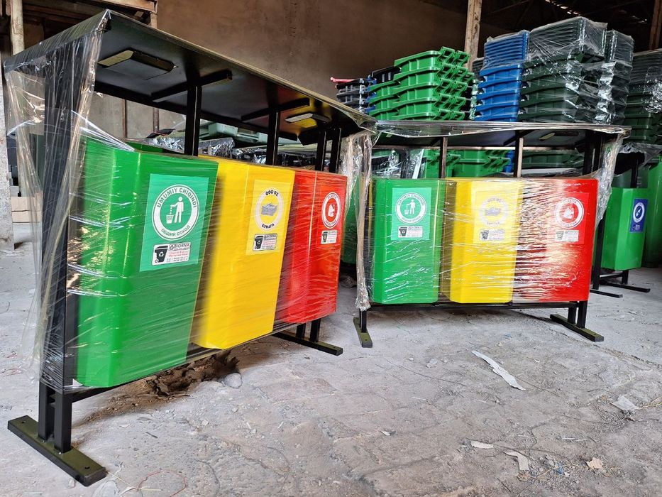 Уличный мусорный урна х3