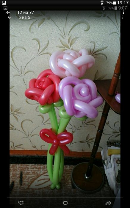 Цветы из шаров, ромашки ,розы