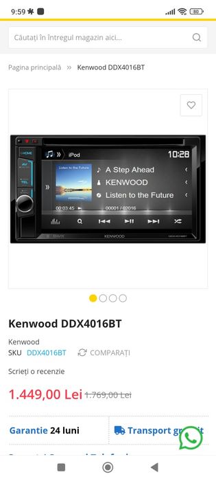 Cd player navigatie Kenwood noua