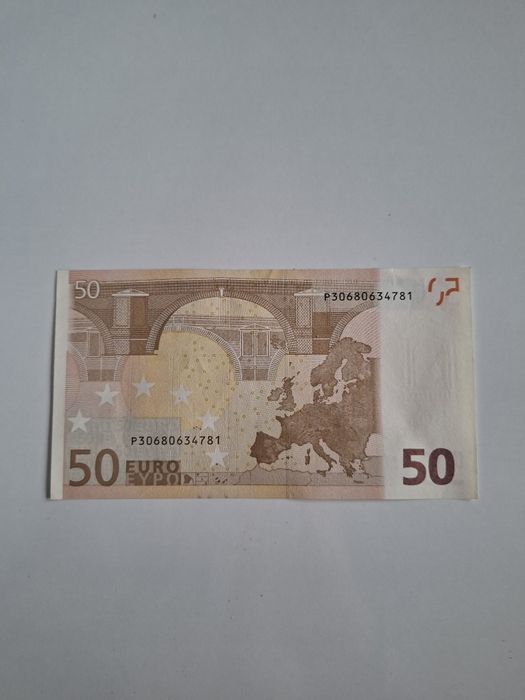 Колекционерска банкнота 50 евро 2002 г. – Рядка комбинация P / R046 (Германия за Нидерландия)