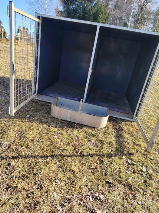 Cusca metalica dubla pentru caini