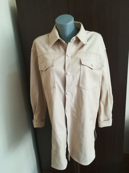 Бяла кожена риза Zara
