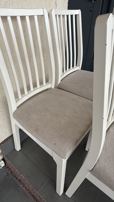 Set 6 scaune bucătărie IKEA – lemn masiv + tapițerie