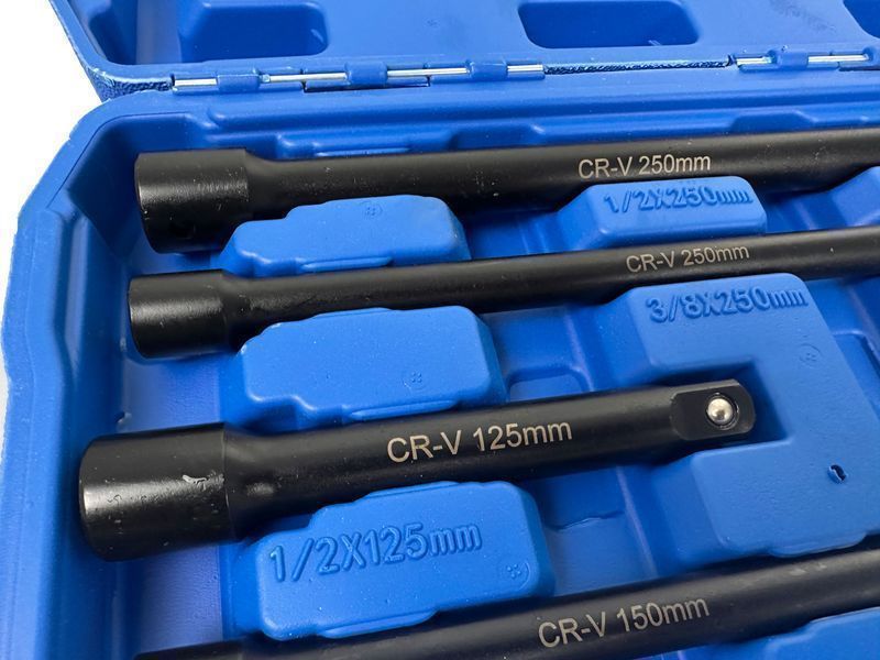 Комплект ударни удължения, 1/4" 3/8" 1/2", 9 бр. gebo tools