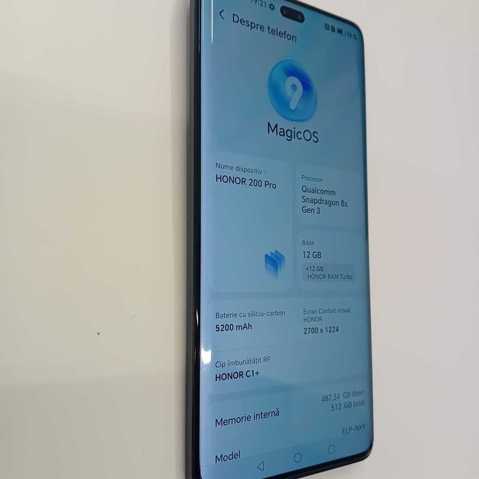 Honor 200 Pro 12/512Gb (ag49 Esplanada b.6073) * 2 ani garantie