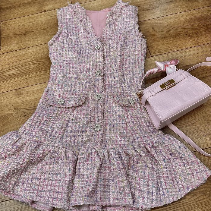 Топ Рокля розова букле