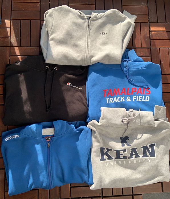 Lot 5 Hanorace Champion Umbro Kappa marimea S Vintage USA Set Bundle