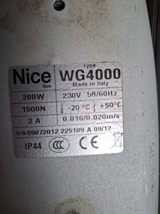 Motor  Nice WG4000 220v