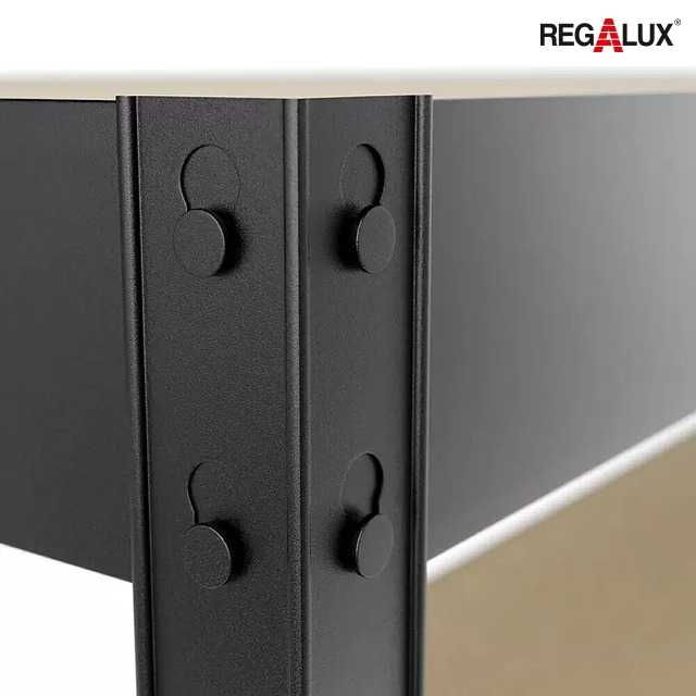 Метален стелаж Regalux 265 - 180х180х40, 5 рафта, цвят черен