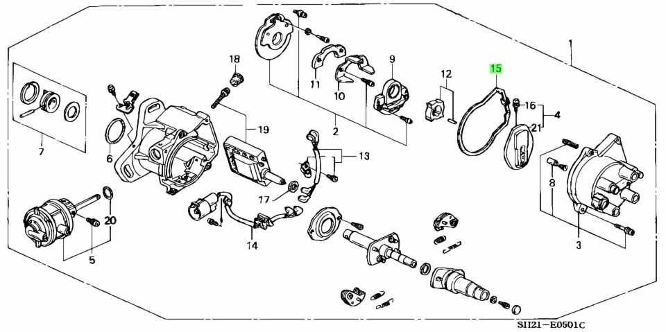 Гарнитура дистибуторна капачка/делко Honda Accord/Ascot/CR-X/Civic/CRX