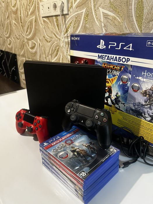 Пс 4 слим с камерой + игры 5шт