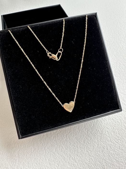 Золотое колье сердце
