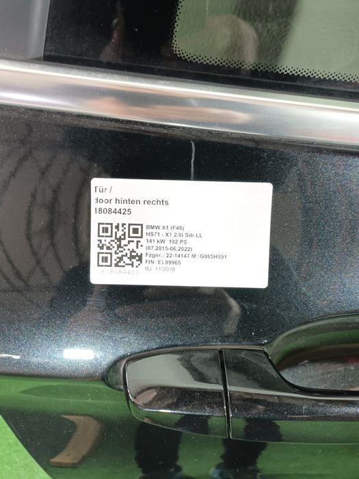 Vind ușa dreapta spate Bmw x1 f48 culoarea neagra