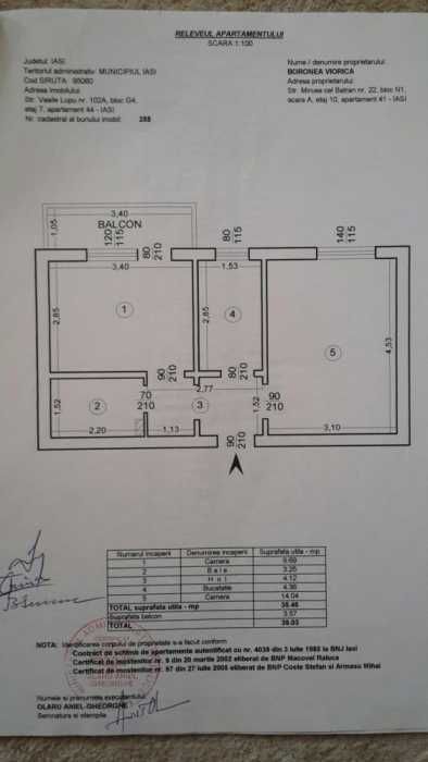 Vand apartament 2 camere decomandat, Tatarasi, etaj intermediar