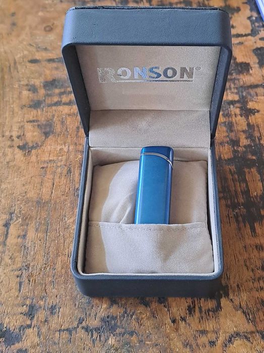запалка Ронсън Ronson синя в подаръчна кутия