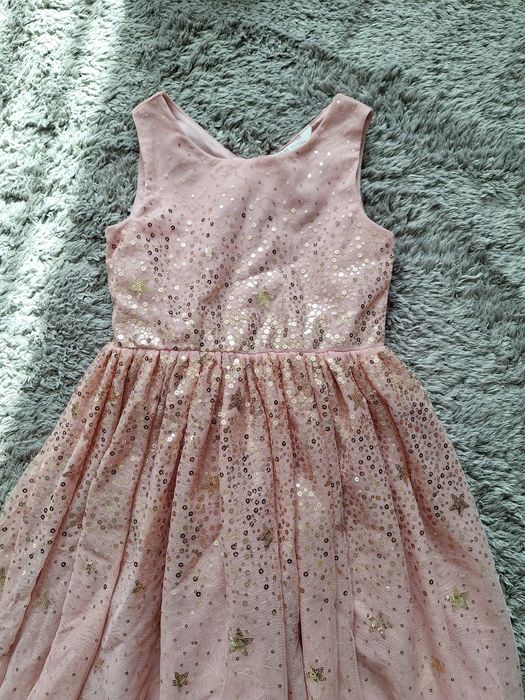 Rochie roz cu paiete printesa ocazie/nunta H&M, 8- 9 ani sau 134 cm