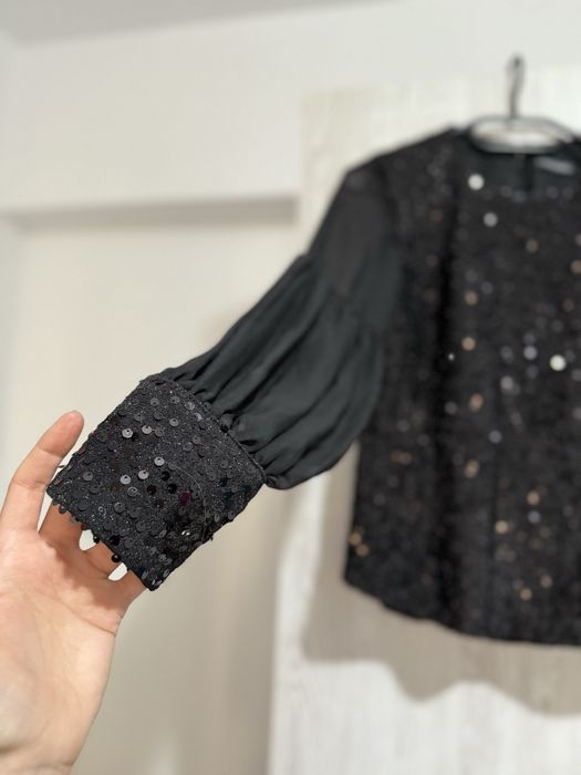 Bluza Valerio marime 36 de ocazie/revelion negru-paiete