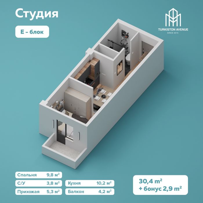 Навастройкадан 1 хонали 30м2 25% бош толов бн харид килинг