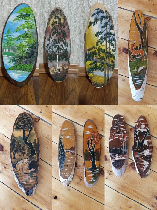 Продаю картины на спине дерева. Березки