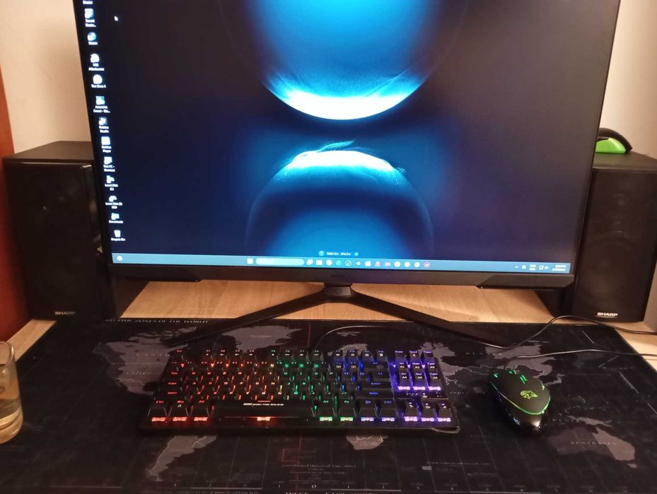 Tastatura mecanica gaming Marvo KG901 blue switch + mouse gaming bonus