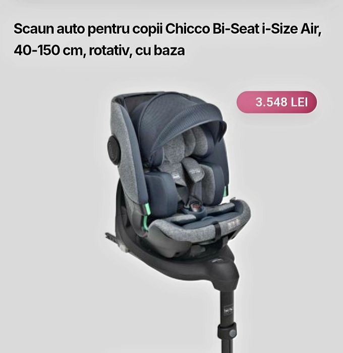 Vand scaun auto Chicco-Bi Seat 360 Air i Size  IsoFix