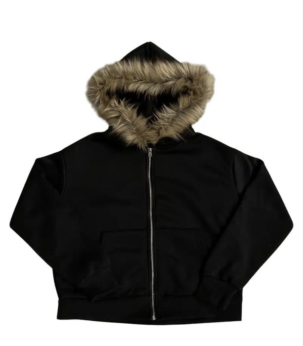 винтажная кофта с мехом в стиле y2k