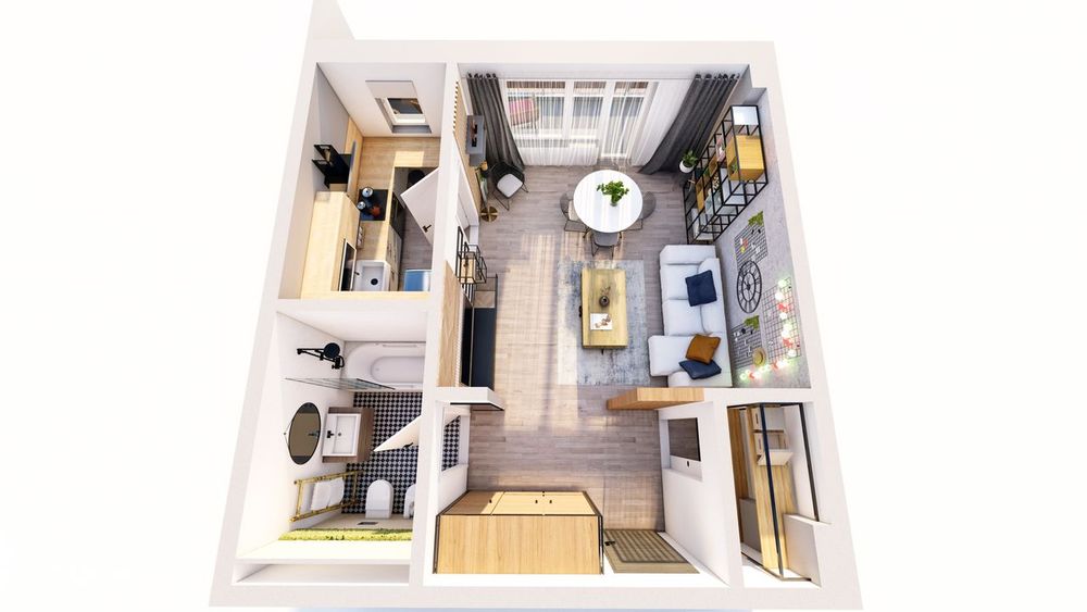 Garsonieră - 45,80 Mp Armonia Residence |Zona Coresi Tractorul| Bloc 2
