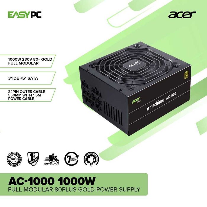 ; Блок питания Acer AC-1000 /1000W 80plus Bronze Full Modular PCIe5.0