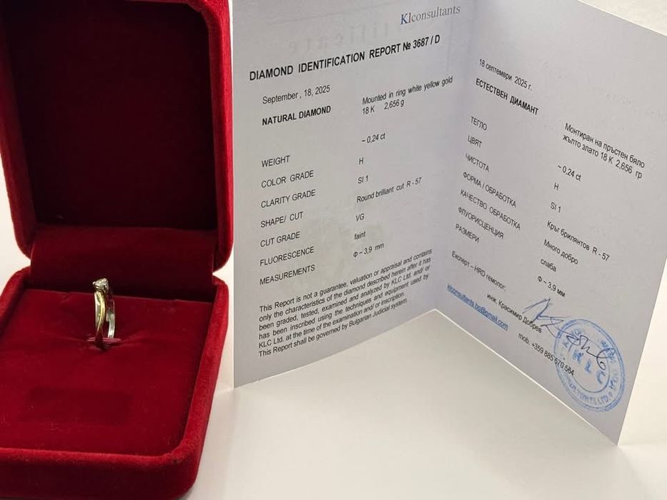 Дамски пръстен с диамант