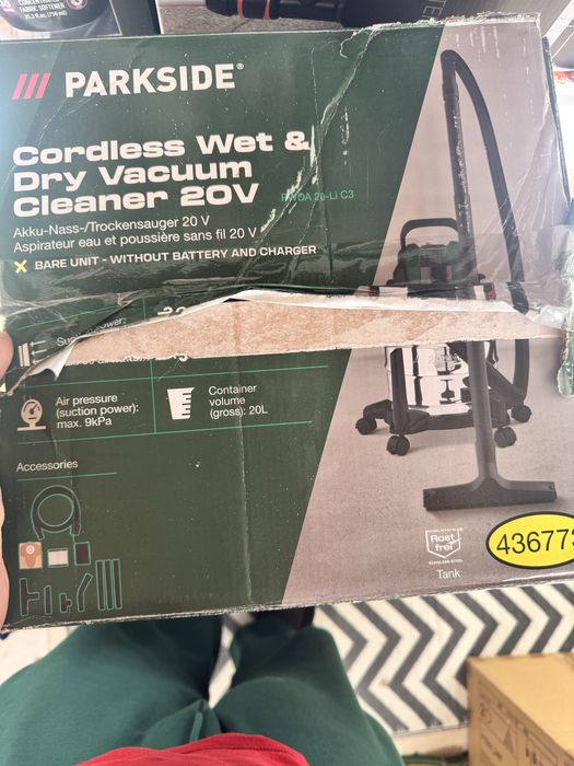 Aspirator Parkseide pe baterie aspira umed si uscat