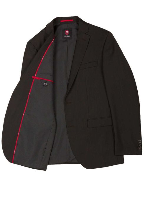 Sacou blazer slim 52 XL Club Of Gents lana super 110's respirabi negru