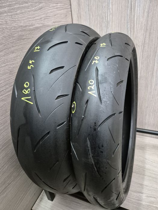 Set anvelope moto 120 70 17 cu 180 55 17 Dunlop roadsport 2 dot 4923