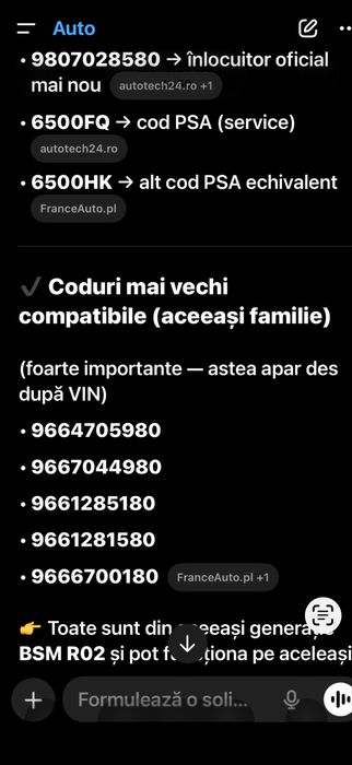 Vand bsm citroen c4 peugeot  cod 9675877980 (9807028580)