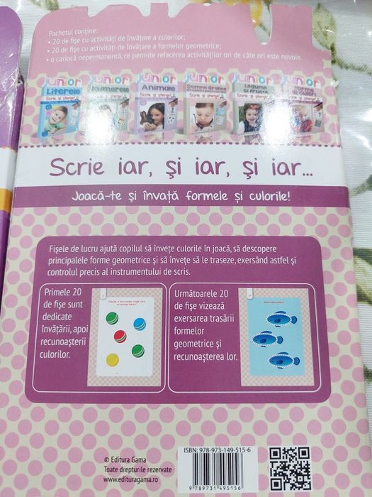 Lot 4 seturi Scrie și șterge cu câte 40 fișe cartonate refolosibile 2+