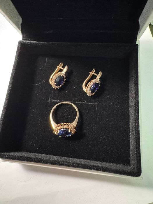 Набор золото ставка сапфир