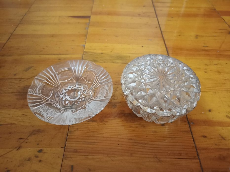 Хрустальная пепельница с сахарницей