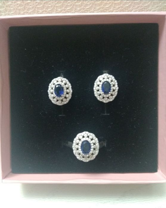 Серьги из серебра, с Сапфирами, Турция.