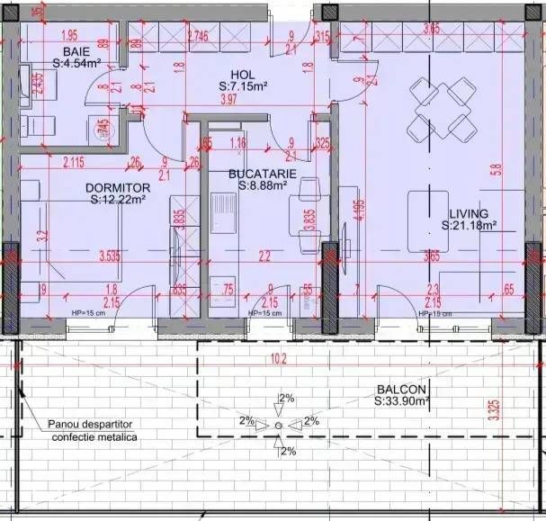 Apartament 2 Camere Decomandat cu terasa la 4 minute de scoala