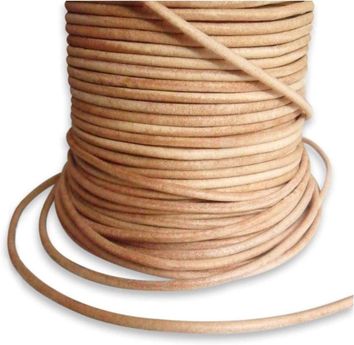 кожена връв, шнур, 2 мм, 3 мм, черно, тъмно кафяво, натурал