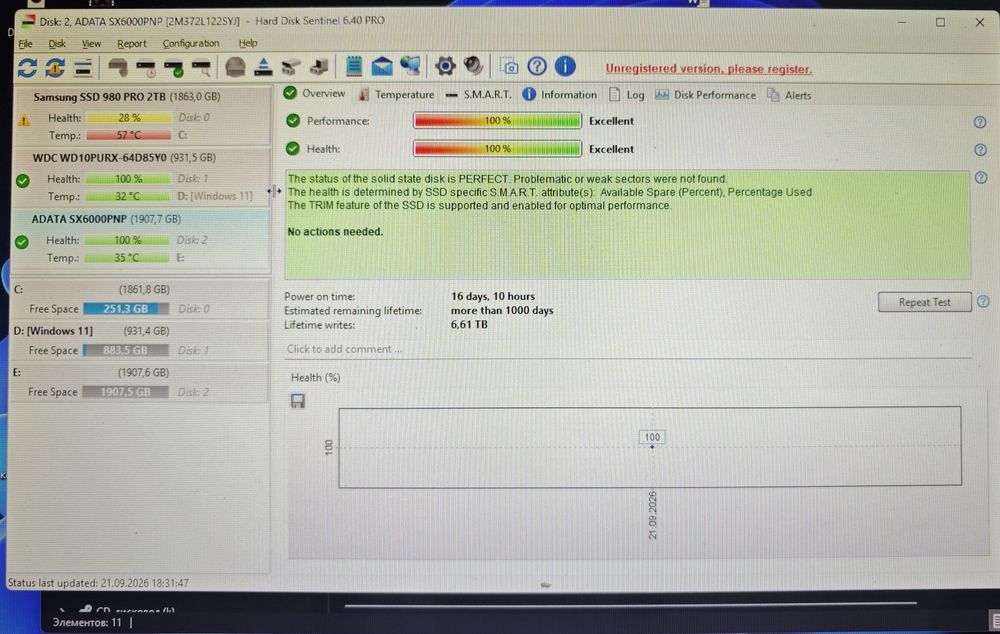 SSD Adata Xpg SX6000 Pro 2TB M.2 NVMe