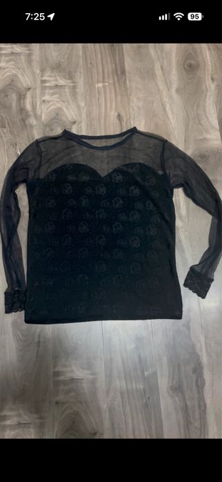 Top elegant cu plasă dantelă