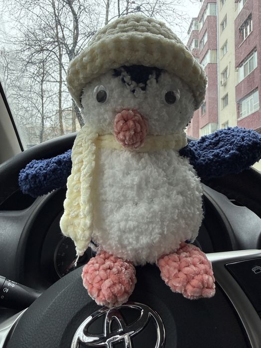 Плетено плюшено пингвинче 20 см - амигуруми