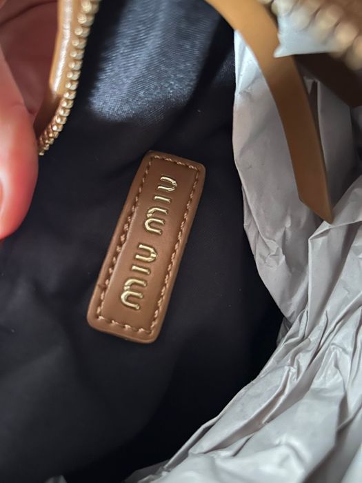 Geantă Miu Miu Matelassé Camel  Elegantă