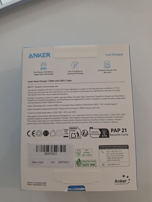 Incarcator 100W Anker Nano Charger MacBook / iPhone / Samsung