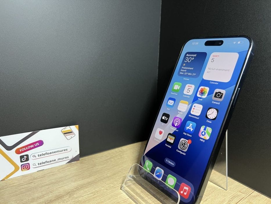 iPhone 15 Pro Max 256Gb Blue Titanium 3 ani garanție, Telefoane Mureș