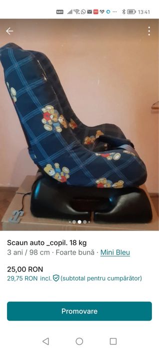 Scaun auto copii. Fara chingi