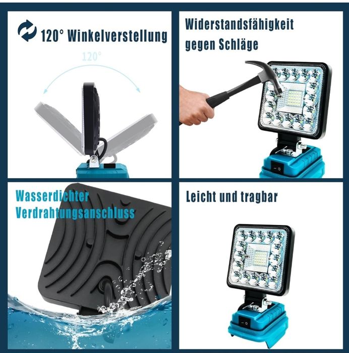 Мощен фенер за батерии Makita 18v(Не е Макита)