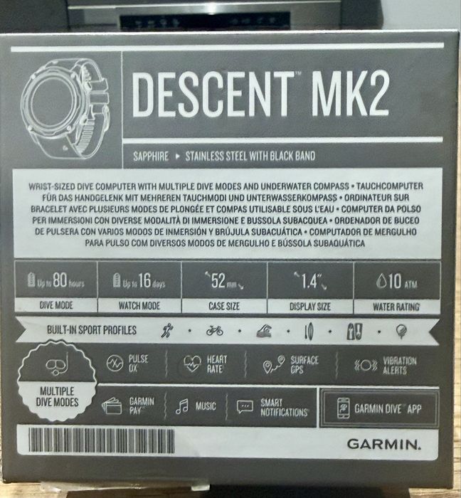 Garmin Descent Mk2 Водолазен Компютър / Смарт часовник